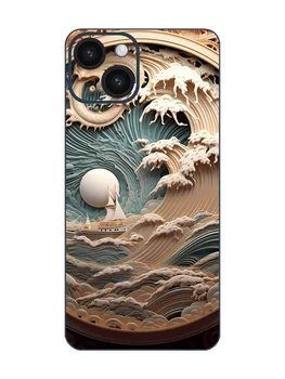 Темная и Задумчивая Цветочная 3D-Моделирующая Защитная пленка для Задней панели iPhone 14 - Защита от Царапин / Пузырей Из Закаленного стекла