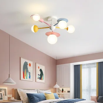 Креативная люстра для освещения спальни мальчика и девочки G9, современные минималистичные красочные потолочные люстры для украшения детской комнаты, светодиодные
