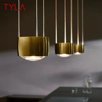 Подвесной светильник TYLA Nordic, креативный светодиодный Винтажный Простой золотой светильник для дома, столовой, спальни, прикроватного декора