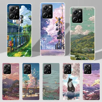 Декорации Японского Аниме Чехол для Телефона Xiaomi Poco X5 Pro Case M5s M4 X3 NFC F3 M3 M5 Pocophone F1 X4 GT M2 TPU Мягкая Прозрачная Оболочка