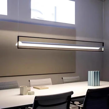 Современный длинный светодиодный подвесной светильник для столовой Скандинавский линейный подвесной светильник Декор комнаты Минималистичные подвесные светильники