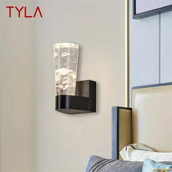 Настенные светильники TYLA Crystal, Светильник из черного алюминия, Современное настенное бра для дома, фойе, Спальня, Гостиная, Офис, Отель