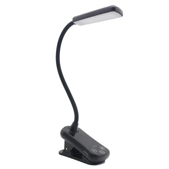 Портативная лампа для чтения, Книжная лампа, 3 цвета, 8 Яркостей, USB-аккумуляторная мини-настольная лампа