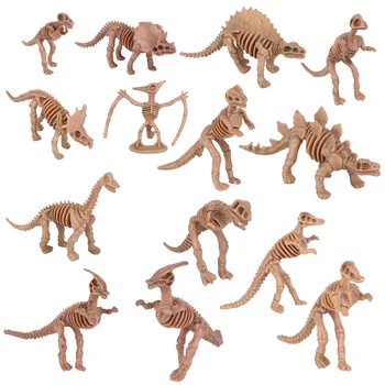 12 шт., имитация скелета динозавра, модель костей, Пластиковая игрушка Окаменелостей динозавров, Развивающие игрушки, Коллекция Фигурки, Игрушка для детей