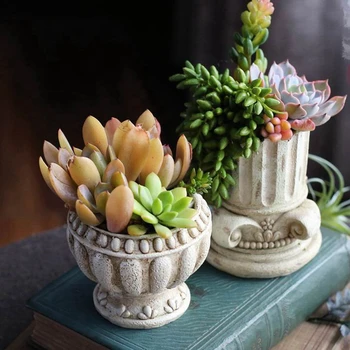 Бетонная кашпо, Гипсовые формы для суккулентных растений, Римская колонна, силиконовые формы для цветочных горшков, мини-горшок, Цементная форма