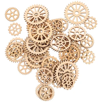 50шт Мини-этикеток деревянное декоративное колесо незаконченные деревянные колеса пустые деревянные этикетки деревянный орнамент незаконченная бирка для