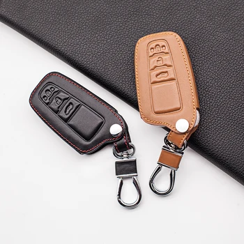 Кожаный чехол для ключей от автомобиля Toyota Camry Prado 2017 2018 CHR Prius Corolla RAV 4 Чехол для дистанционного ключа