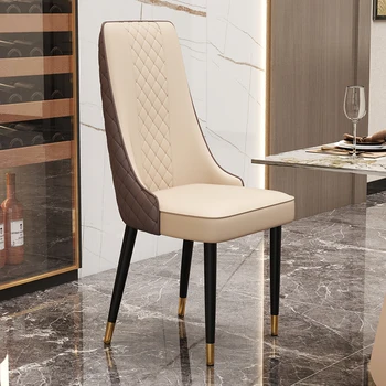 Роскошные обеденные стулья для помещений, Одинарные белые компьютерные стулья с металлической обивкой, Современный дизайн мебели Silla Comedor