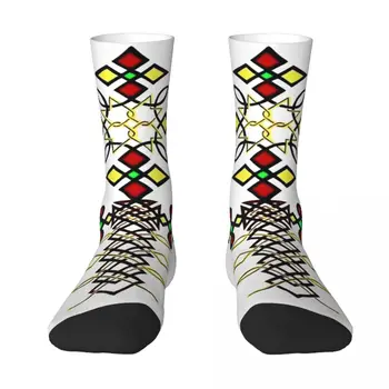 Культурный дизайн, эфиопские носки с перекрестными носками, Мужские Женские Чулки из полиэстера, Настраиваемая футболка