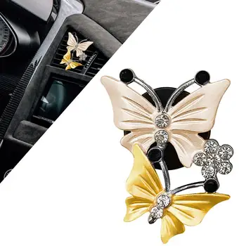 Двойные клипсы для ароматерапии в автомобиле Butterfly Автомобильный диффузор для духов Освежитель воздуха с вентиляционным зажимом Изысканный автомобиль