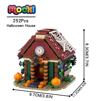 Серия ужасов MOC1279, Кирпичный дом на Хэллоуин, Архитектурный строительный блок MOC, Развивающая игрушка для детей, подарок Другу, украшение