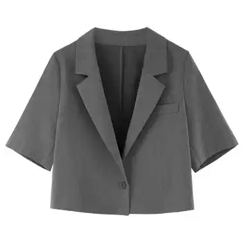 Женский пиджак с короткими рукавами на лето 2023, Новая Корейская версия, Универсальный Летний короткий топ