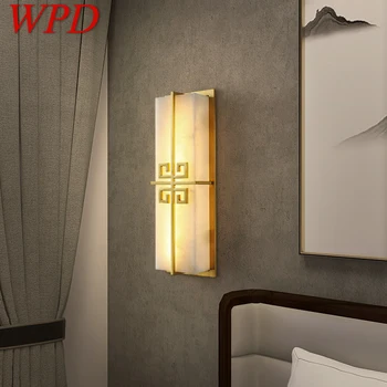 Латунный настенный светильник WPD LED, современные роскошные мраморные бра, декор для дома, спальни, гостиной, коридора