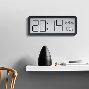 Настенные часы INS Простые Цифровые Часы С Большим Экраном Декор Гостиной Дата Температура Влажность Дисплей Настольные Часы