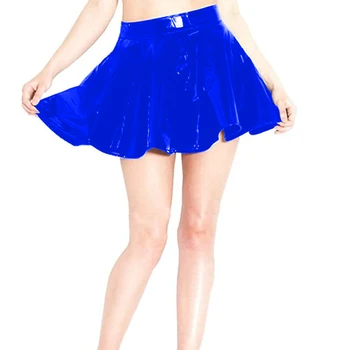 12 Цветов, большие размеры, женская сексуальная юбка для танцев в стиле ПВХ в стиле панк-готики, мокрый вид, латексная юбка для ночного клуба