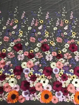 8 Цветов многоцветный ручной работы 3D цветок кружевная ткань красочное вечернее платье кружевная ткань модное платье кружевная ткань шириной 130 см