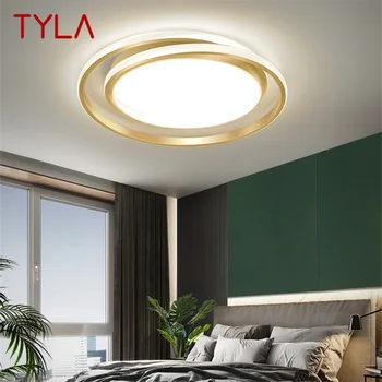 TYLA Nordic Потолочный Светильник Современная Золотая Круглая Лампа Простые Светильники LED Home Decorative для Гостиной Спальни