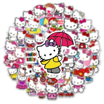 10/30/50шт Милая наклейка с рисунком Hello Kitty Kawaii из мультфильма 