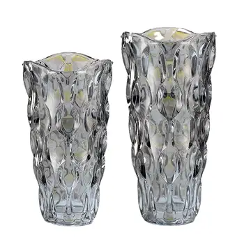 Ваза из утолщенного хрусталя Круглая стеклянная ваза для цветов Цветочная композиция Свадебная церемония Гостиная Домашний декор