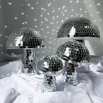 Украшение диско-шара Зеркальный отражающий шар в форме гриба Декор комнаты для свадебной вечеринки Стол, бар, сцена, освещение ди-джея, отражения
