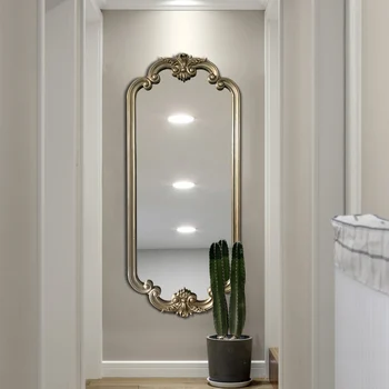 Эстетичное настенное зеркало с краями, художественный Дизайн из дерева, Большое зеркало, туалетный столик, Макраме, Подвесное Украшение, Аксессуары для украшения дома