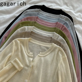 Модный трикотаж Gagarich Retro High-end Sense Осень 2023, Новая женская одежда, универсальный тонкий свитер, кардиган, тренд