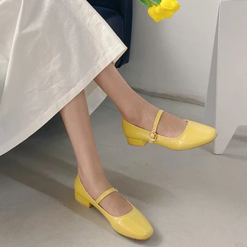 BCEBYL/ Новые модные женские туфли Mary Jane с застежкой на пуговицах, элегантный темперамент, пикантные весенне-осенние популярные модели