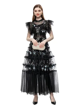 QQ6179 Высококачественное Новое модное женское платье 2023 года, роскошное платье известного бренда европейского дизайна в стиле вечеринки