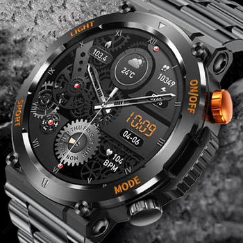 2023 Новые мужские часы Compass, умные часы для спорта и фитнеса, водонепроницаемые мужские смарт-часы IP67, Bluetooth-вызов, полный сенсорный экран