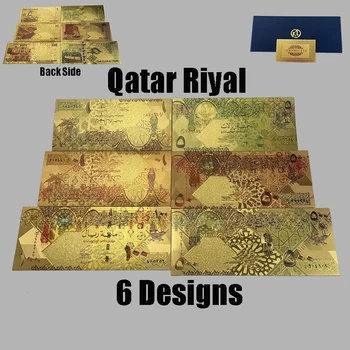 Банкнота Qatar с красивым дизайном Colore 6, банкнота QAR с позолотой 24 карат для коллекции