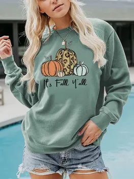 Женская толстовка с надписью Oversize, Винтажный пуловер с круглым вырезом и длинным рукавом, женский Осенний повседневный женский топ 2023
