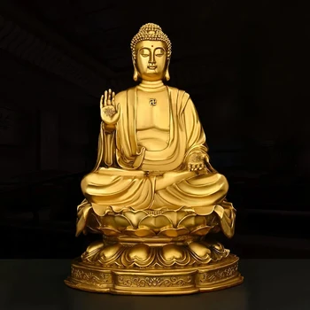 Украшения из чистой меди по Фэн-шуй Будды Шакьямуни, Сидящий Цветок Лотоса, дом, зал Будды для статуи Будды