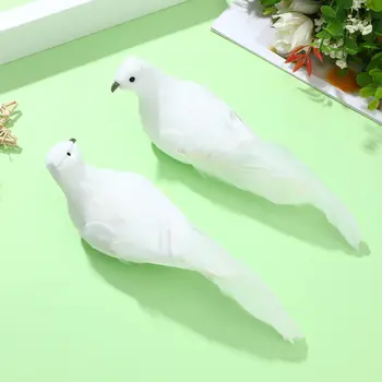 Подарок для вечеринки 12ШТ искусственных белых голубей Искусственные птицы из пенопласта