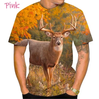 Горячая распродажа лета 2023, Модные крутые камуфляжные футболки для охоты на оленя, мужские футболки с 3D-принтом животных