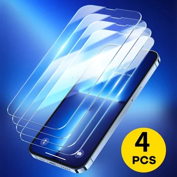 4 шт. Закаленное Стекло Для iPhone 15 14 Plus 13 12 11 Xs Max XR X 8 Plus Защитная Пленка Для Экрана 14 13 12 11 Pro Max Glass