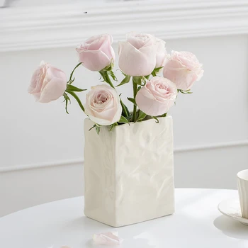 Стеклянный террариум Большая керамическая ваза для цветов Внутренняя Гидропонная Мини-бутылка для цветов Белая ваза Керамическая посуда Декор для дома