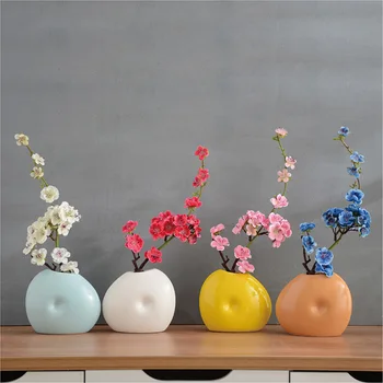 Классическая керамическая ваза, искусственное декоративно-прикладное искусство, Фарфоровая ваза для цветов, креативный подарок, украшение для дома и свадьбы