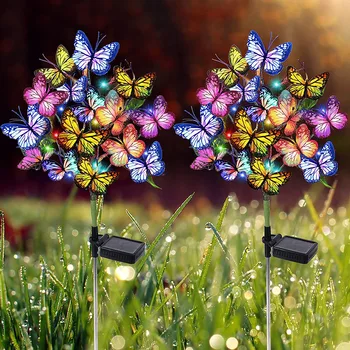 Солнечные фонари-бабочки, светодиодные ночники для наружных солнечных ламп, освещение ландшафтной атмосферы, газон, декор внутреннего двора, сад