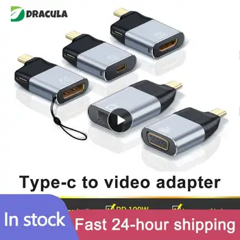 Мини-адаптер Type C, совместимый с HDMI / Dp / VGA, USB Type C, кабель PD мощностью 100 Вт, конвертер 4K для Samsung Huawei, ПК, ноутбук.