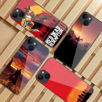 R-Red Dead RedemptionN-n Чехол Для Телефона iPhone 14 13 12 11 XS X 8 7 6 Plus Mini Pro Max SE 2022 Черный PC TPU Стеклянная Крышка Телефона
