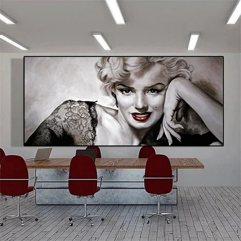 Черно-белое настенное искусство, сексуальные Красивые плакаты и принты Мэрилин Монро, женский портрет, картина на холсте для домашнего декора
