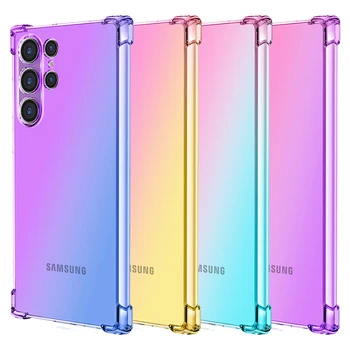Двухцветный Градиентный Чехол для Samsung Galaxy S22 Ultra S21 Plus S23 Ultra S23 Plus S20 S10 S9 S20 FE 2022 S21 FE Силиконовый Чехол