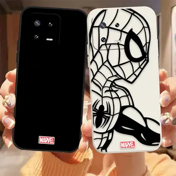 Чехол для телефона Marvel Iron Man Spider-Man Для Xiaomi 13 12 12S 11 11T 10 10S 9 9SE 8 8SE Pro Ultra Lite Цветной Жидкий Чехол Shell