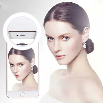 Универсальная лампа для селфи, объектив для мобильного телефона, портативное кольцо-вспышка, 36 светодиодов, светящийся кольцевой зажим для Xiaomi iPhone HUAWEI Samsung
