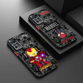 Матовый Чехол Для Xiaomi Redmi Note 11 12 12S 10 Pro 8 9 8T 11T 9S 10S 11S для Redmi 12 10C 9 12C Marvel Человек-Паук Железный Человек Капитан
