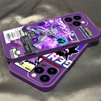 Чехол Для Телефона Pokemon Mewtwo Gengar Cute Film Для Apple iPhone 14 13 12 Mini 11 XS Pro Max X XR 8 7 Plus SE Feilin В Твердом переплете