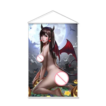 Сексуальное аниме Hana Song Overwatch D.va Настенный плакат с прокруткой, картина для домашнего декора