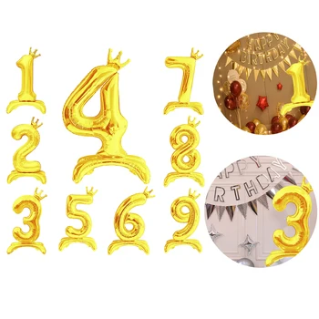 32-дюймовый золотой фольги количество воздушный шар первый ребенок мальчик Дети день рождения декорации для вечеринок 1-й 1 2 3 4 5 6 7 8 9 10 30 40 50 лет