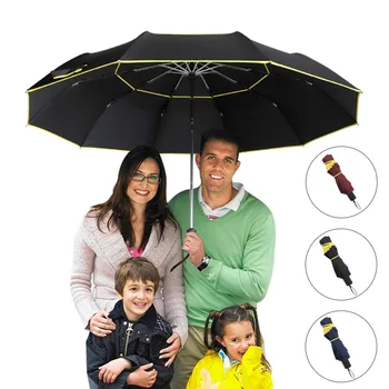 1 шт. Зонт Ветрозащитный Двойной Автоматический Складной зонт Для мужчин и женщин, Подарочный зонтик, трехстворчатый, из десяти костей, Роскошный, большой, высшего качества