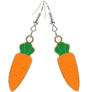 Серьги-морковки, женские серьги-гвоздики, Модный овощной забавный сплав, Женские Детские